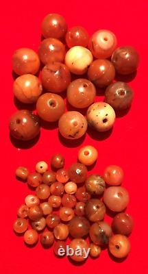 Beautiful Himalayan Tibetan Trade Antique Vintage Old Carnelian Agate Beads Mala