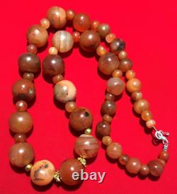 Beautiful Himalayan Tibetan Trade Antique Vintage Old Carnelian Agate Beads Mala