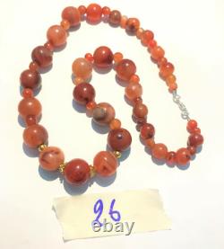 Beautiful Himalayan Tibetan Trade Antique Vintage Old Carnelian Agate Beads Mala