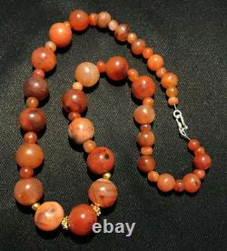 Beautiful Himalayan Tibetan Trade Antique Vintage Old Carnelian Agate Beads Mala