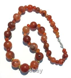 Beautiful Himalayan Tibetan Trade Antique Vintage Old Carnelian Agate Beads Mala