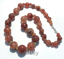 Beautiful Himalayan Tibetan Trade Antique Vintage Old Carnelian Agate Beads Mala