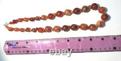 Beautiful Himalayan Tibetan Trade Antique Vintage Old Carnelian Agate Beads Mala