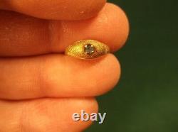 Beautiful Little Old Vtg Antique Ladies Girls 10k Yellow Gold & Blue Topaz Ring