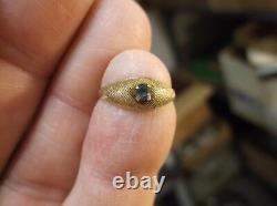 Beautiful Little Old Vtg Antique Ladies Girls 10k Yellow Gold & Blue Topaz Ring