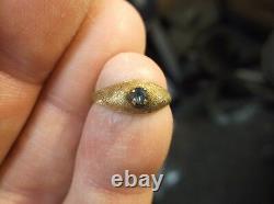 Beautiful Little Old Vtg Antique Ladies Girls 10k Yellow Gold & Blue Topaz Ring