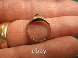 Beautiful Little Old Vtg Antique Ladies Girls 10k Yellow Gold & Blue Topaz Ring