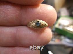 Beautiful Little Old Vtg Antique Ladies Girls 10k Yellow Gold & Blue Topaz Ring