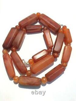 Beautiful Vintage Old Antique Pre Ankor Carnelian Agate Beads Necklace Cambodia