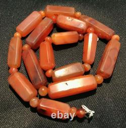 Beautiful Vintage Old Antique Pre Ankor Carnelian Agate Beads Necklace Cambodia