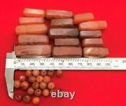 Beautiful Vintage Old Antique Pre Ankor Carnelian Agate Beads Necklace Cambodia