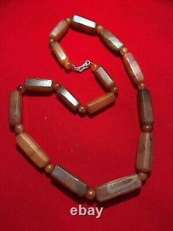 Beautiful Vintage Old Antique Pre Ankor Carnelian Agate Beads Necklace Cambodia