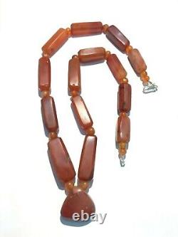 Beautiful Vintage Old Antique Pre Ankor Carnelian Agate Beads Necklace Cambodia