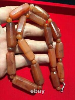 Beautiful Vintage Old Antique Pre Ankor Carnelian Agate Beads Necklace Cambodia