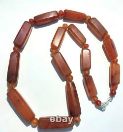 Beautiful Vintage Old Antique Pre Ankor Carnelian Agate Beads Necklace Cambodia