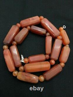 Beautiful Vintage Old Antique Pre Ankor Carnelian Agate Beads Necklace Cambodia