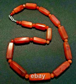 Beautiful Vintage Old Antique Pre Ankor Carnelian Agate Beads Necklace Cambodia