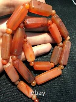 Beautiful Vintage Old Antique Pre Ankor Carnelian Agate Beads Necklace Cambodia