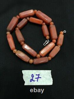 Beautiful Vintage Old Antique Pre Ankor Carnelian Agate Beads Necklace Cambodia