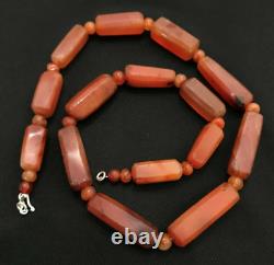 Beautiful Vintage Old Antique Pre Ankor Carnelian Agate Beads Necklace Cambodia