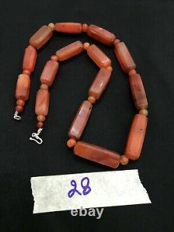 Beautiful Vintage Old Antique Pre Ankor Carnelian Agate Beads Necklace Cambodia