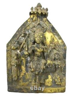 Brass God Bhairava Vintage Old Antique Hindu God Idol Collectible Home Decor Art