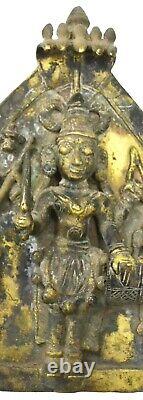 Brass God Bhairava Vintage Old Antique Hindu God Idol Collectible Home Decor Art