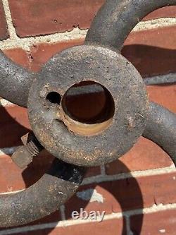 C. 1890 Iron Fly Wheel, Ornate Spokes, No Cracks 22 Dia & 44 Lbs, Old Factory