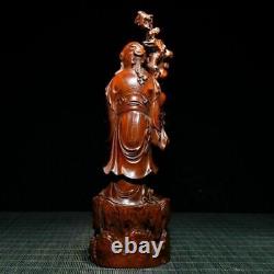 Chinese Antique Vintage Boxwood Carved Religious Figurines Statues Old Buddha