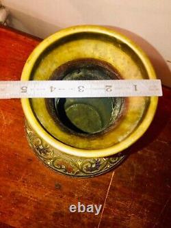 Cloisonné antique vtg old brass vase! Beauty