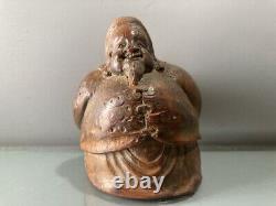 Collection Antique Vintage Chinese Old Bamboo Carved Old Man Figure Statue Art