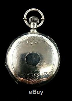 Columbus 18s 16 J 132 Years Old Fancy Silver Hunter Case Fine Condition