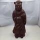 DARUMA MONK MASTER Buddha Wooden Statue 14.1 inch Old Japan Vintage Figurine Art