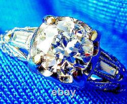 Deco Old European Cut Diamond Platinum Engagement Ring Antique Vintage Solitaire