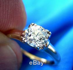 Deco Old European Cut Diamond Platinum Engagement Ring Antique Vintage Solitaire