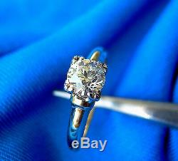 Deco Old European Cut Diamond Platinum Engagement Ring Antique Vintage Solitaire