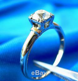 Deco Old European Cut Diamond Platinum Engagement Ring Antique Vintage Solitaire