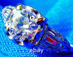 Deco Old European Cut Diamond Platinum Engagement Ring Antique Vintage Solitaire