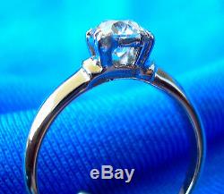 Deco Old European Cut Diamond Platinum Engagement Ring Antique Vintage Solitaire