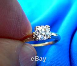 Deco Old European Cut Diamond Platinum Engagement Ring Antique Vintage Solitaire