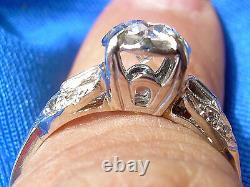 Deco Old European Cut Diamond Platinum Engagement Ring Antique Vintage Solitaire