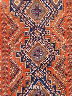 Delightful Old Sharbabaki Rug Geometric Hand Knotted Wool Rug