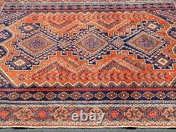 Delightful Old Sharbabaki Rug Geometric Hand Knotted Wool Rug