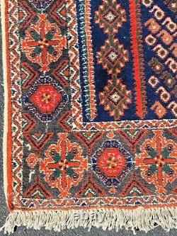 Delightful Old Sharbabaki Rug Geometric Hand Knotted Wool Rug