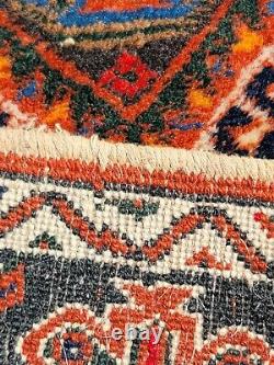 Delightful Old Sharbabaki Rug Geometric Hand Knotted Wool Rug