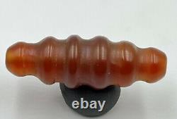 Dzi Old Antique Agate Carnelian Stone Vintage Long Amulet Jewelry Bead Pendant