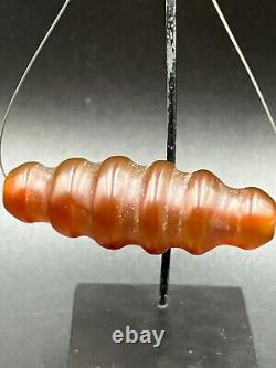 Dzi Old Antique Agate Carnelian Stone Vintage Long Amulet Jewelry Bead Pendant