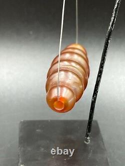 Dzi Old Antique Agate Carnelian Stone Vintage Long Amulet Jewelry Bead Pendant