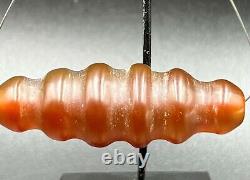 Dzi Old Antique Agate Carnelian Stone Vintage Long Amulet Jewelry Bead Pendant