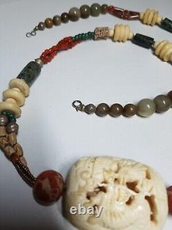 Eastern Bactrian Antique Vintage Gems Jewelry Old Beads Necklace